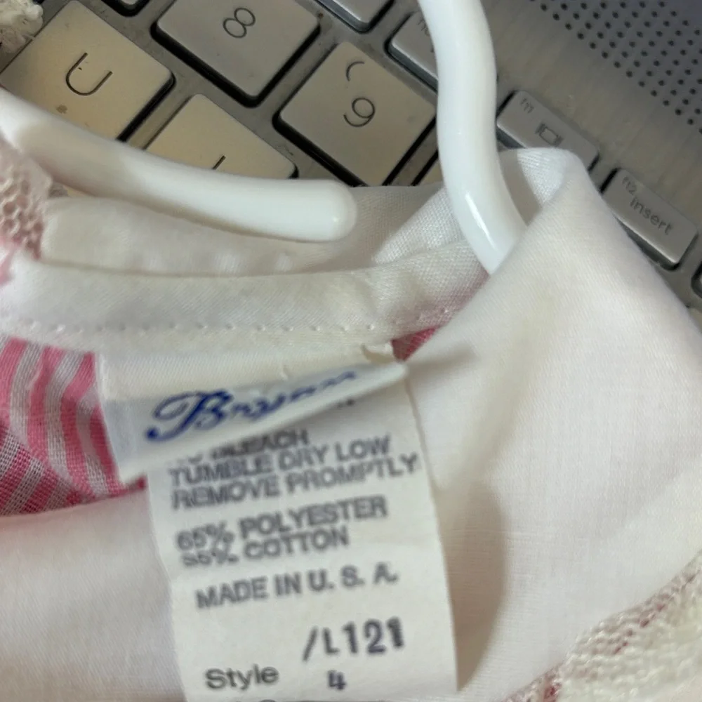 Bryan Little Girls Vintage Pink and White Lace Dress Size 4 - Picture 6 of 7